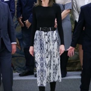 NWT ZARA snakeskin button front skirt with belt.